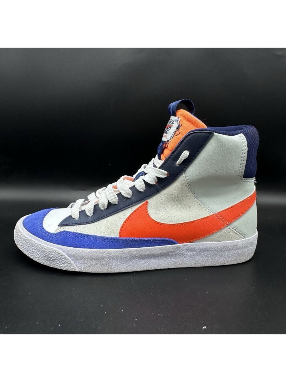 Nike Blazer Mid 77 SE Sneakers Size 6Y Kids White Orange Blue FQ7413-100